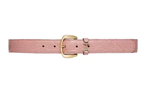 GUCCI Horsebit Crocodile Leather Belts Women's Pink Width 3cm