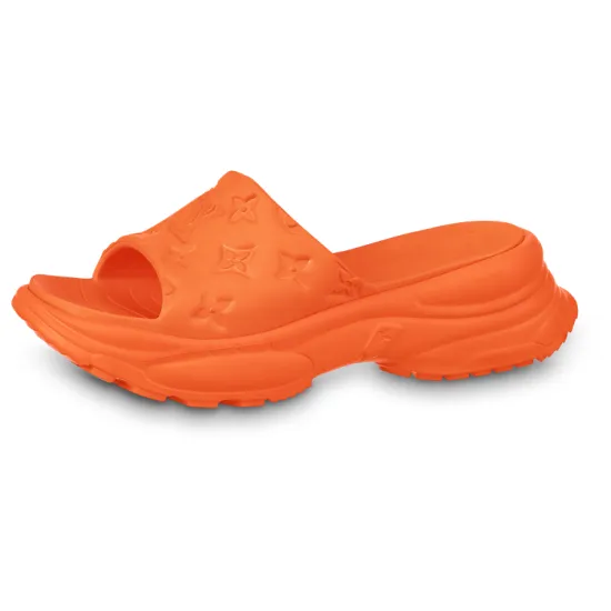 LOUIS VUITTON Pool 55 Slide Slippers Women's Orange
