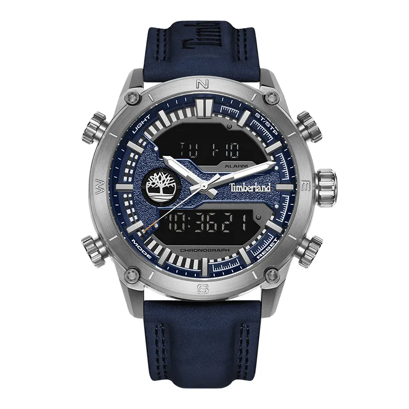 Timberland Bucksport Wrist Watches Quartz Movement Leather Strap Black Dial Men's Watches
