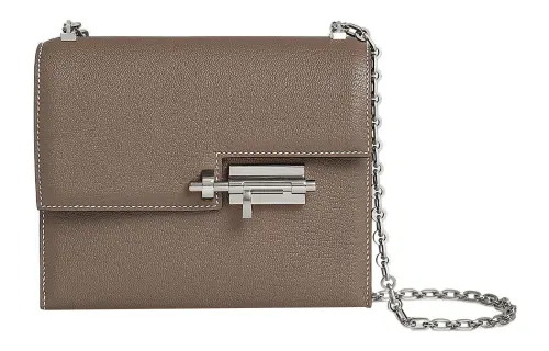 HERMES Verrou Mysore Goat Skin Verrou Bag, Shoulder Bag, Crossbody Bag Women's 18 Etoupe Elephant Gray