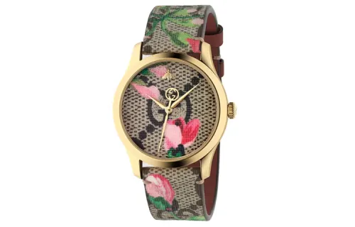 GUCCI G Timeless Collection Wrist Watches Quartz Movement Canvas Strap 38mm Gray Dial Women's Watch