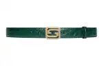 GUCCI Crocodile Leather Belts Men's Green Width 3cm