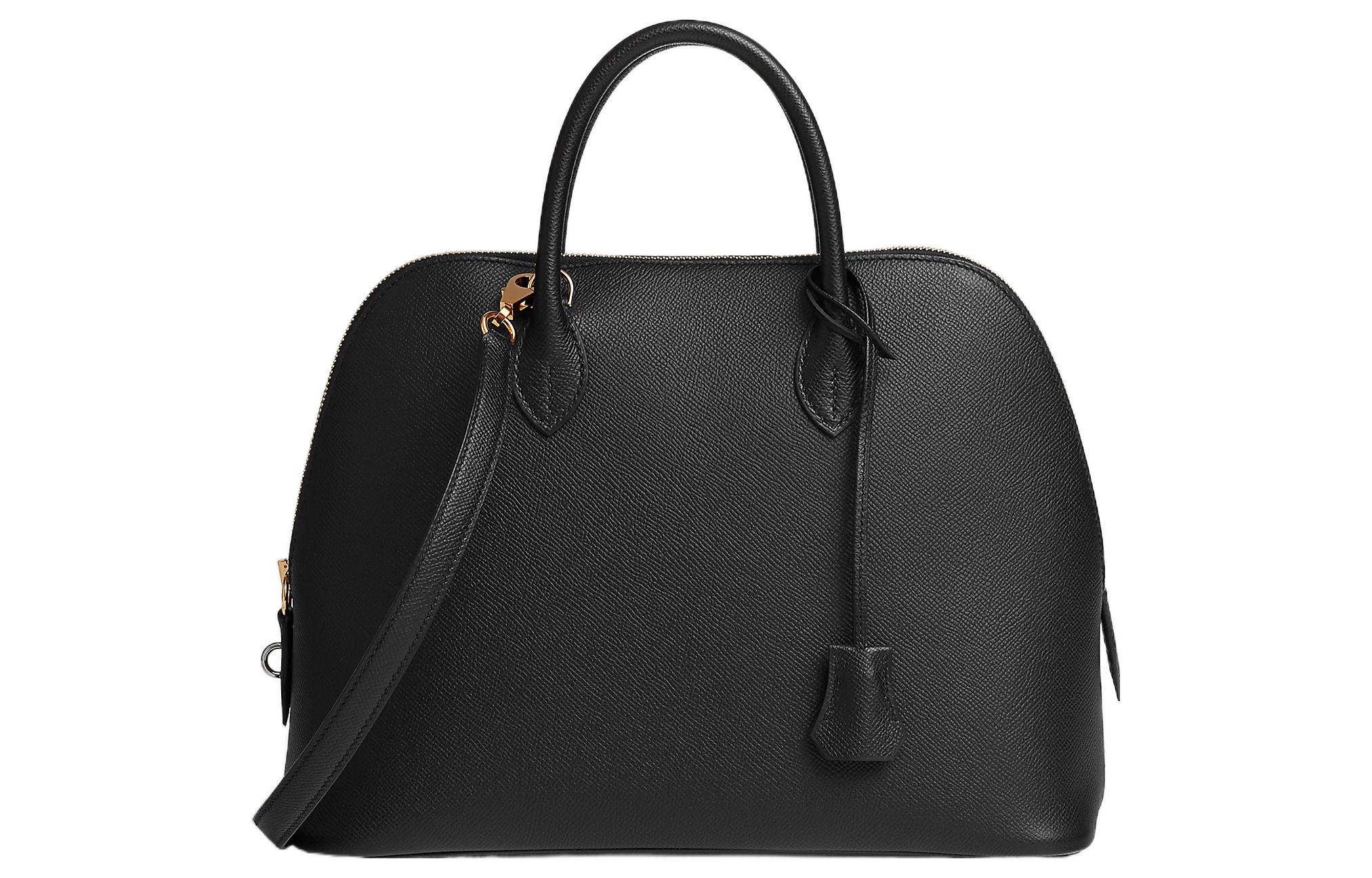 HERMES Bolide Epsom Calfskin Bowling Bag, Shoulder Bag, Crossbody Bag, Handbag Women's 89 Noir Black