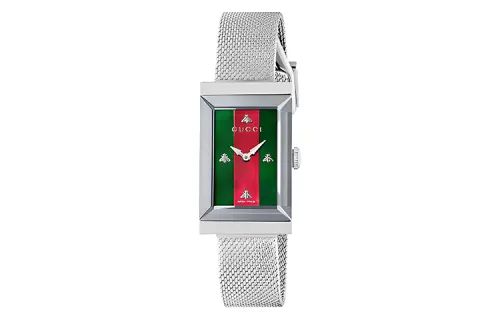 GUCCI Wrist Watches Quartz Movement Stainless Steel Watchband 21mm Green Dial Women's Watch 30m Water Resistant