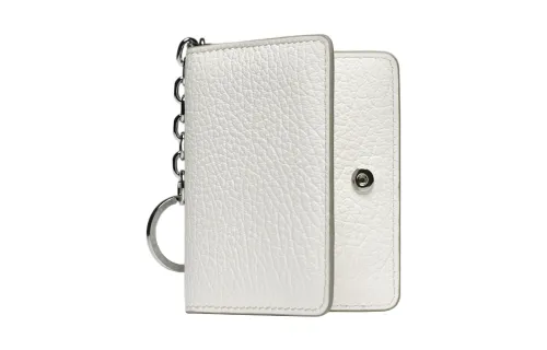 Maison Margiela Grain Leather Wallet, Card Holder Regular Women's White