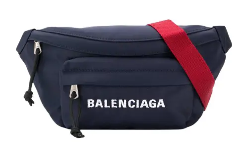 Balenciaga Canvas One Shoulder Crossbody Canvas Bag Fanny Pack Men's Navy Blue
