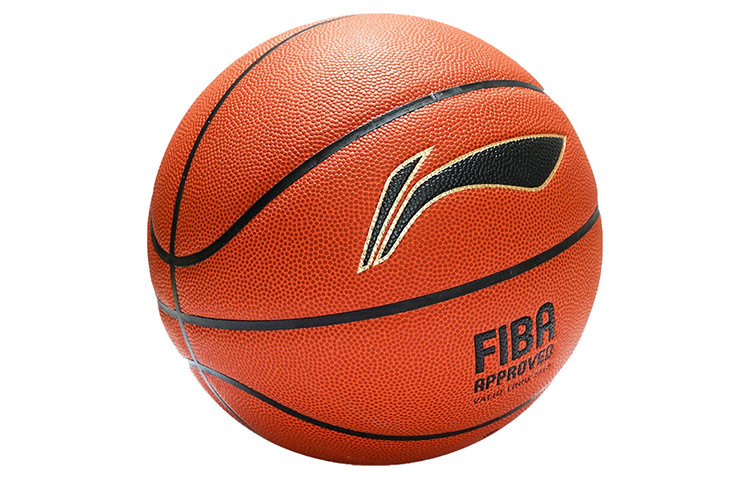 Li Ning Pu Basketball Natural Rubber Carcass Red Brown Size 7 Competition Unisex China Mainland Version