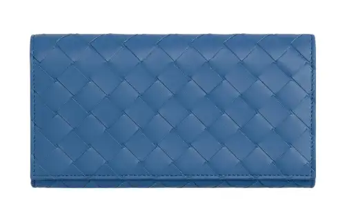 Bottega Veneta Calfskin Wallet Men's Sea Wave Pattern/Travertine