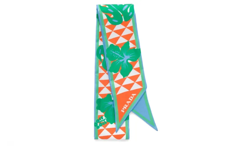 【Previous Season】floral-print twill scarf