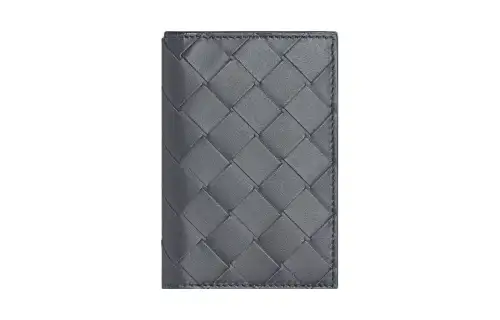 Bottega Veneta Cow Leather Wallet, Card Holder Men's Lightning Gray/Pool Blue