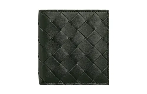 Bottega Veneta Cow Leather Wallet Small Men's Field Green/Bubble Gum Pink