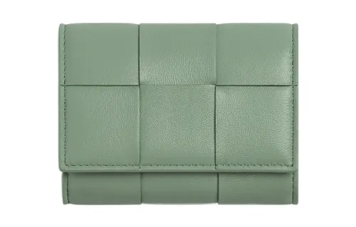 Bottega Veneta Lambskin Card Holder Women's Light Green