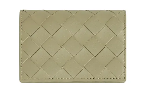 Bottega Veneta Calfskin Card Holder Men's Travertine