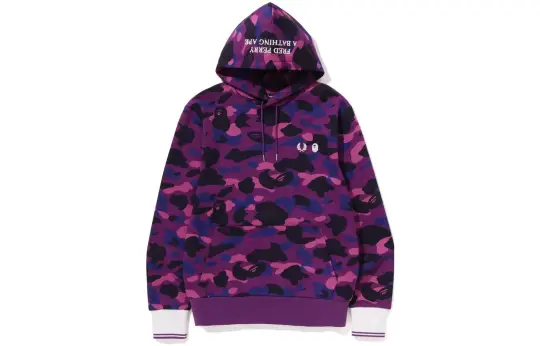 Bape X Fred Perry Color Camo Zip Hoodie