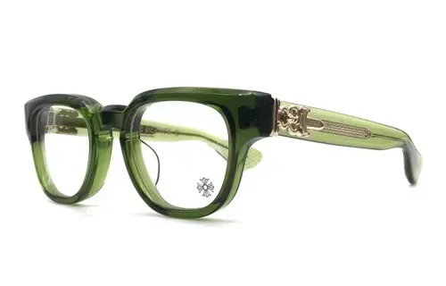 Chrome Hearts Plate Frame Square Eyeglass Frames Unisex Green