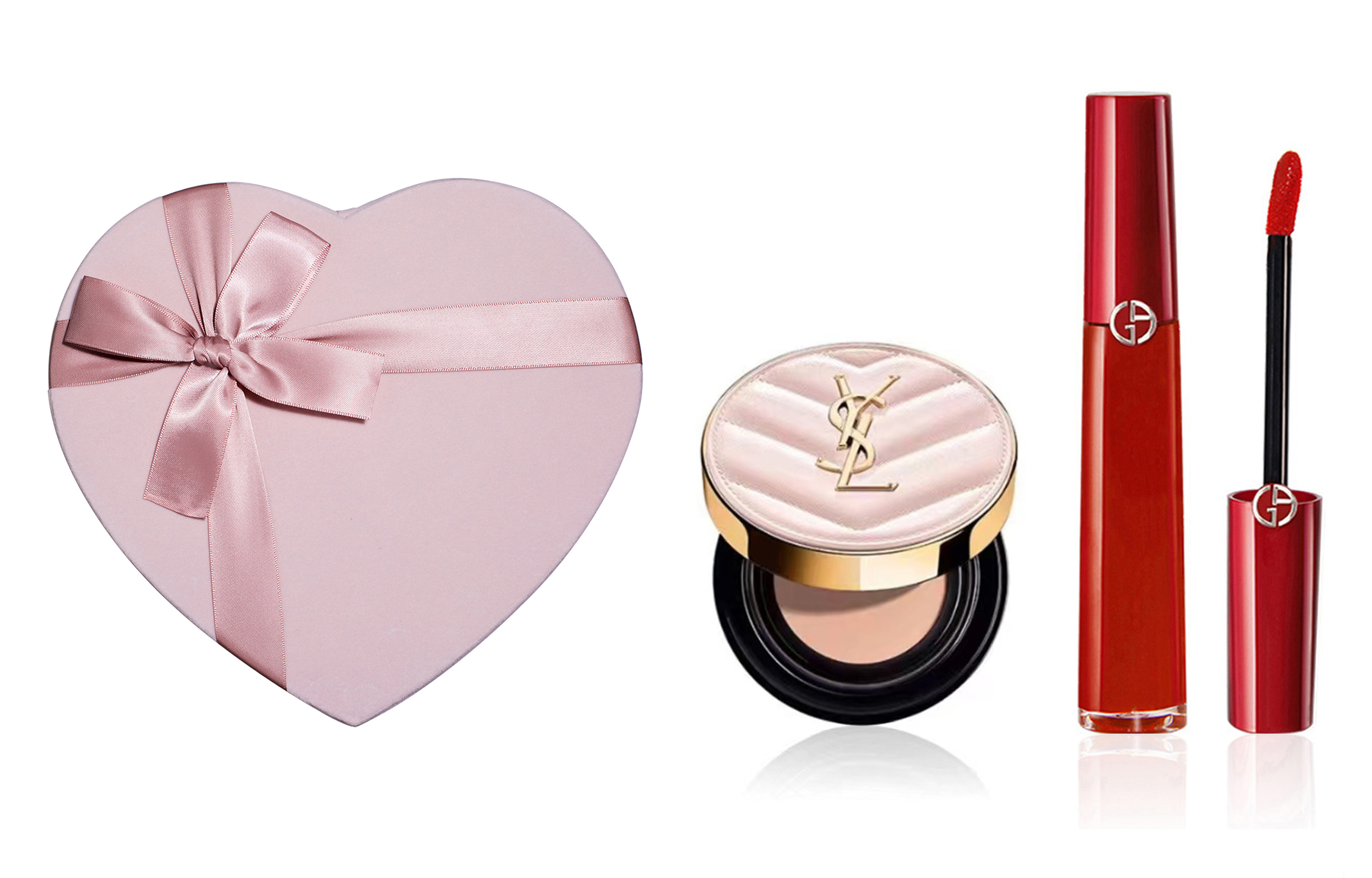 GIORGIO ARMANI Armani, YSL, lip gloss, velvet soft heel, gift box, makeup primer, nutritious set