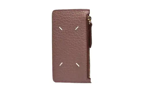Maison Margiela Grain Leather Wallet Women's Dark Pink