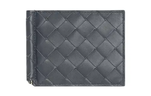 Bottega Veneta Cow Leather Wallet Small Men's Lightning Gray/Pool Blue