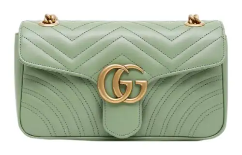 GUCCI GG Marmont Leather Crossbody Bag, Shoulder Bag Small Women's Green