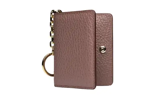 Maison Margiela Grain Leather Wallet, Card Holder Women's Dark Pink