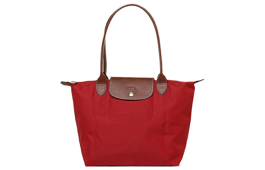 LONGCHAMP Le Pliage 28 flap press button long handle canvas dumpling bag shoulder bag small size women's red