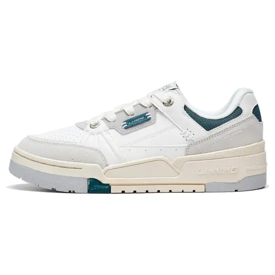 LiNing Journey 1.5 Anti-Slip Wear-Resistant Low-Top Skateboard Shoes Women's White Gray Green