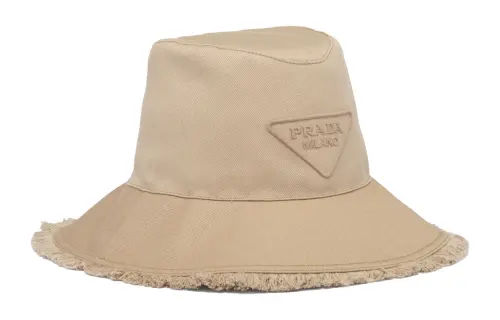 PRADA Embroidered Triangle-logo Drill Hat