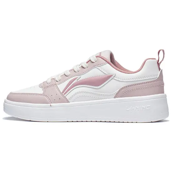 LINING Acer Truncatum Skateboard Shoes Women's Low-Top White Pink
