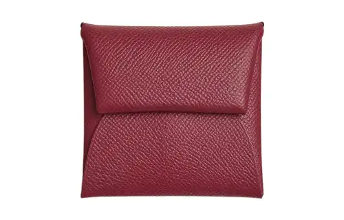 HERMES Bastia Epsom Leather Coin Purse Women's B5 Rubis Gemstone Red