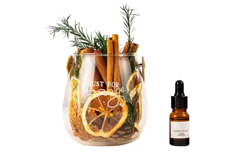 NICEGO cinnamon fire-free essential oil portable leather diffuser cup diy dried flowers and lemon slices with car perfume aromatherapy universal