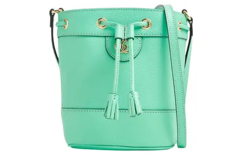 GUCCI Ophidia Leather Bucket Bags Crossbody Bag, Shoulder Bag Women's Mint Green
