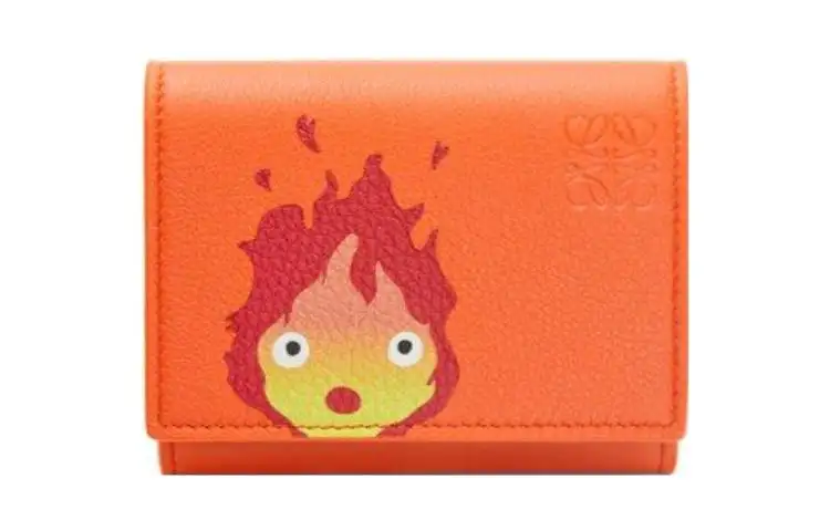 LOEWE Cow Leather Wallet Small Women's Orange