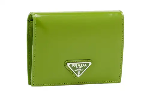 PRADA Calfskin Wallet Small Women's Green