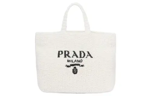 PRADA Straw, Wicker, And Raffia Handbag Regular Women's White