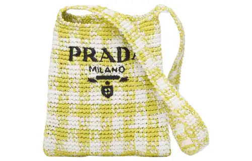 PRADA Straw, Wicker, And Raffia Shoulder Bag, Crossbody Bag, Handbag Women's Pomelo Green