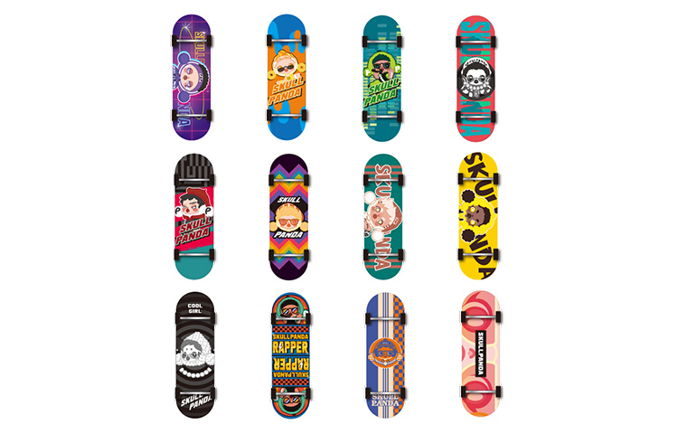 POP MART SKULLPANDA Bear Meow Series Finger Skateboard Blind Box Type Set of 12