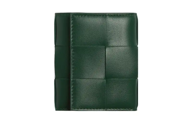 Bottega Veneta Cow Leather Wallet Women's Dark Green