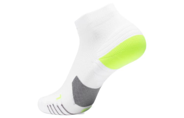 Li Ning Running Collection Ankle Socks Unisex 1 Pack Neon White Yellow Green