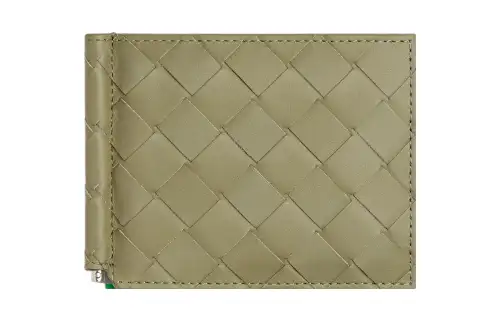 Bottega Veneta Calfskin Wallet Men's Travertine/Parakeet