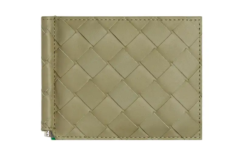 Bottega Veneta Calfskin Wallet Men's Travertine/Parakeet