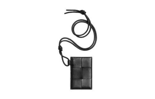 Bottega Veneta Lambskin With Cow Leather Card Holder Women's Black