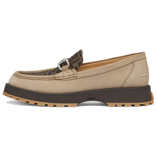 FENDI Logo-print Leather Loafers