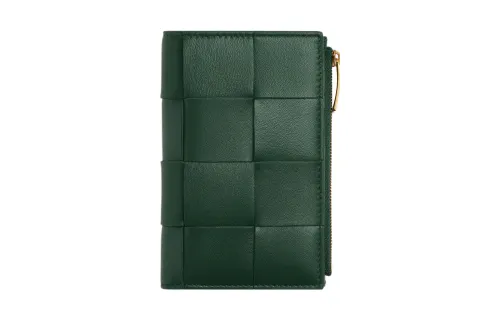Bottega Veneta Lambskin Wallet Medium Women's Rainforest Green