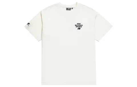 New Balance Drop Shoulder Sleeve T Shirt Unisex White