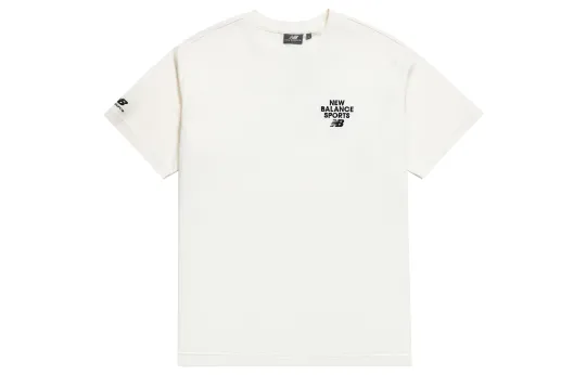 New Balance Drop Shoulder Sleeve T Shirt Unisex White