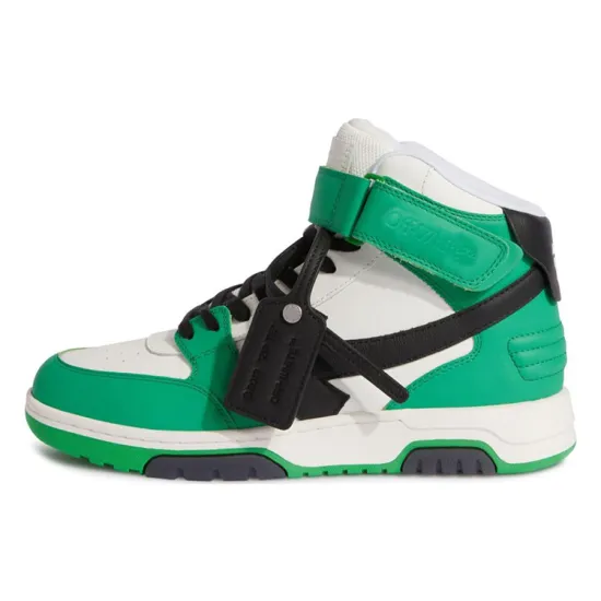 OFF-WHITE Out Of Office Skateboard Shoes Men High-Top Green Black