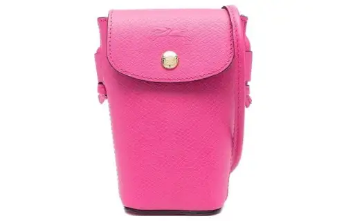 LONGCHAMP Cow Leather Shoulder Bag, Crossbody Bag Cell Phone Pouch Women's Pink