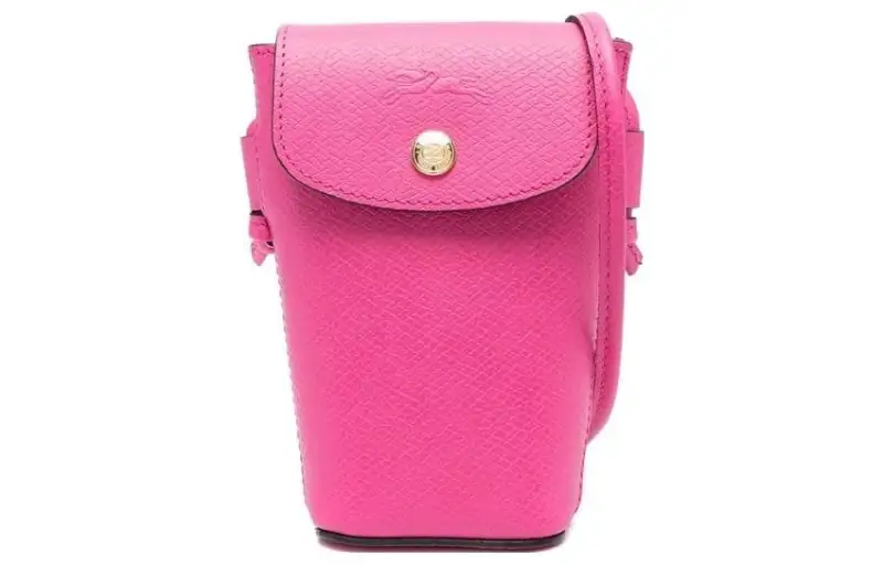 LONGCHAMP Cow Leather Shoulder Bag, Crossbody Bag Cell Phone Pouch Women's Pink