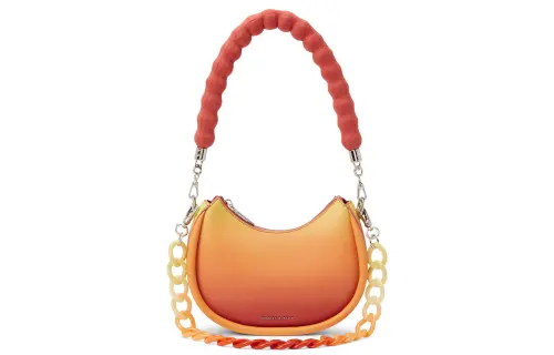CHARLES&KEITH Chain Fabric Shoulder Bag, Crescent Bag, Shoulder Bag Small Women's Multicolor