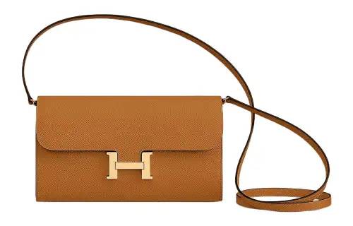 HERMES Constance To Go Gold tone Lock Epsom Leather Wallet, Handheld, Shoulder Bag, Crossbody Bag Women's